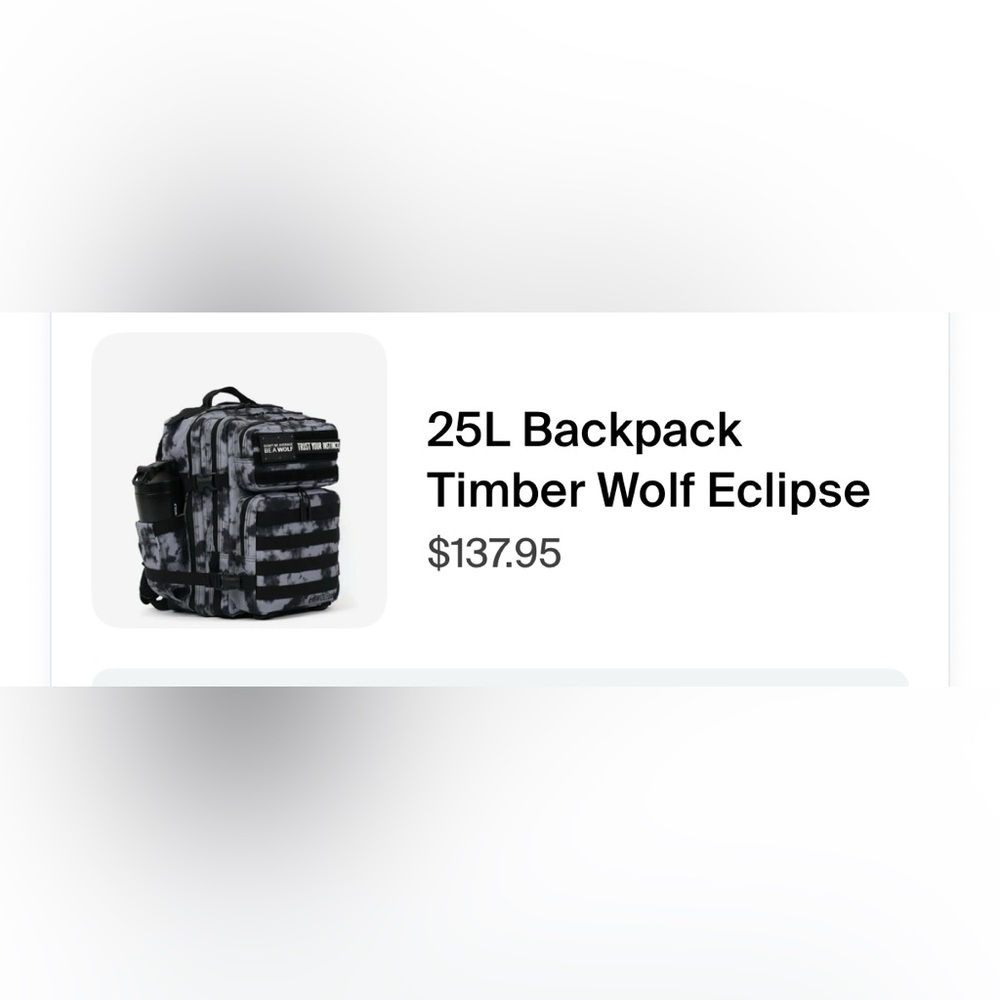 Timber Wolf Eclipse 25 L Black and Gray camo Backpack